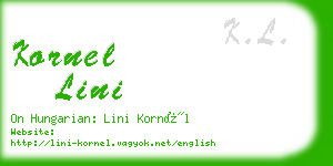 kornel lini business card